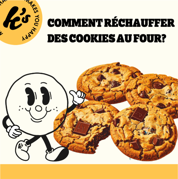 conseil comment réchauffer des cookies au four illustration cookies et logo kake's