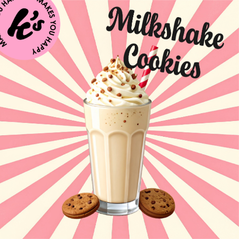 illustration milkshake saveur cookies logo kake's