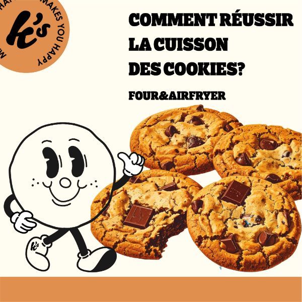 conseil comment réuissir la cuisson des cookies illustration cookies et logo kake's