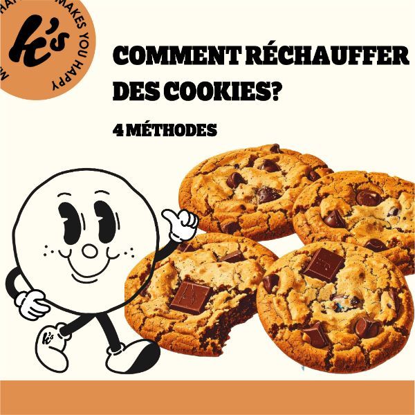 les méthodes pour réchauffer des cookies illustration cookies et logo kake's